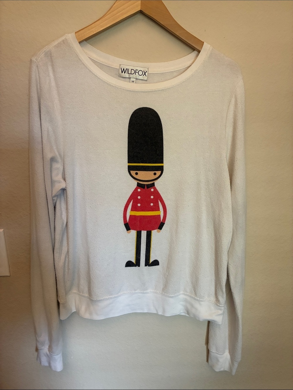 Wildfox Couture Soldier Boy British Royal Guard Sweatshirt Cream M